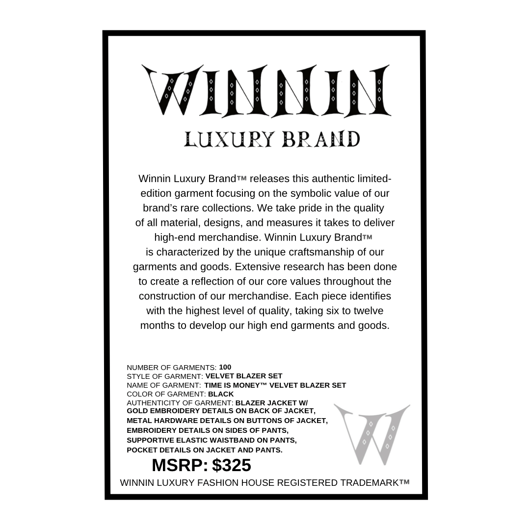 Time Is Money ™ Blazer Set