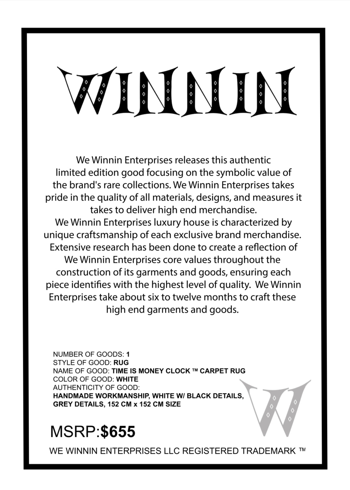 Winnin Clock ™ Home Decor Rug