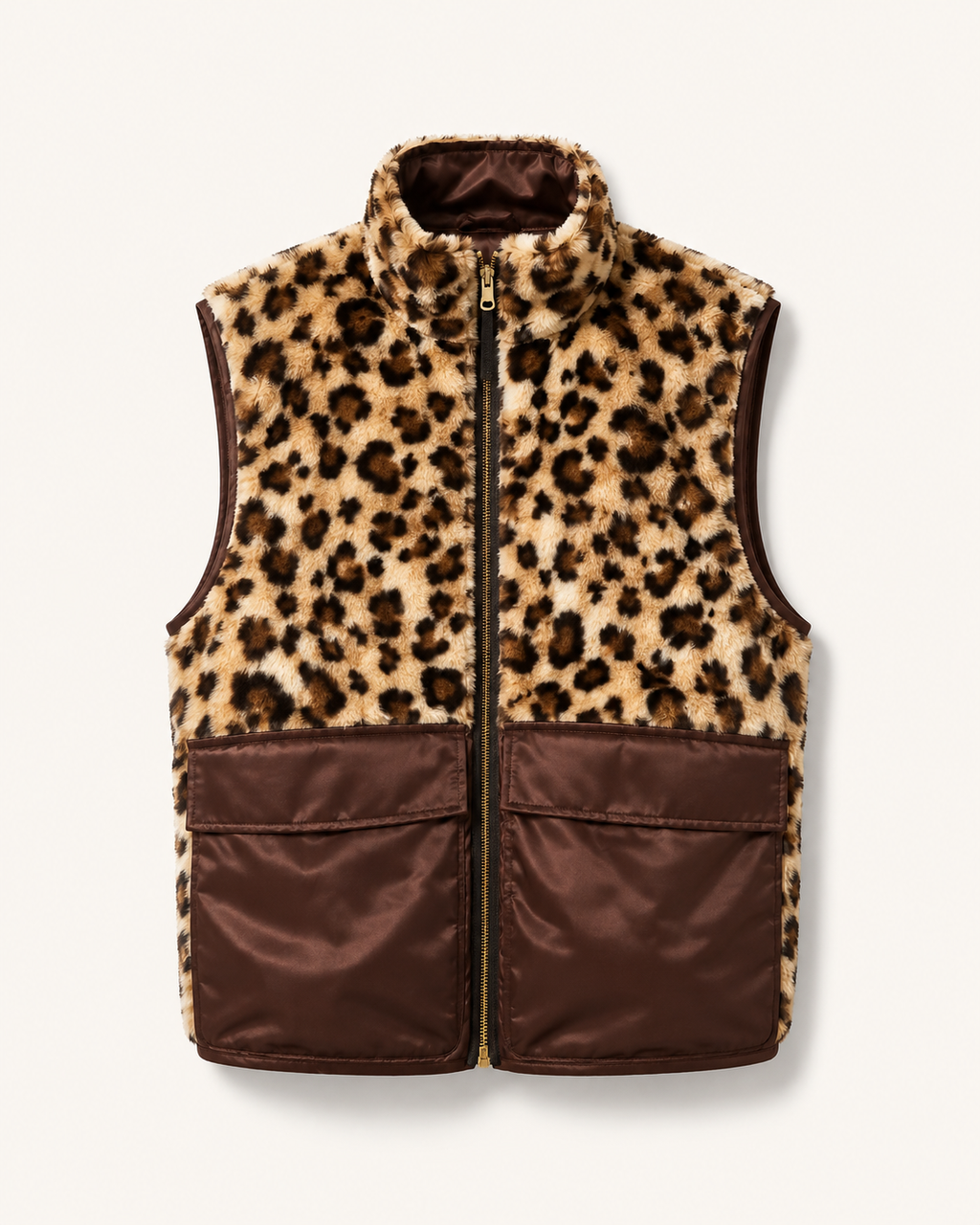 WINNIN™ Leopard Reversible Utility Vest — Chocolate