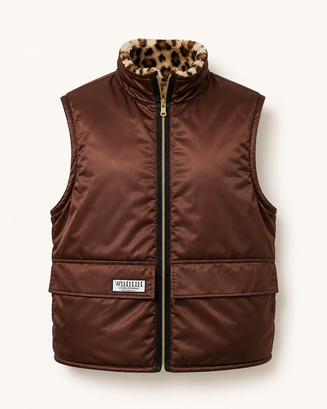 WINNIN™ Leopard Reversible Utility Vest — Chocolate