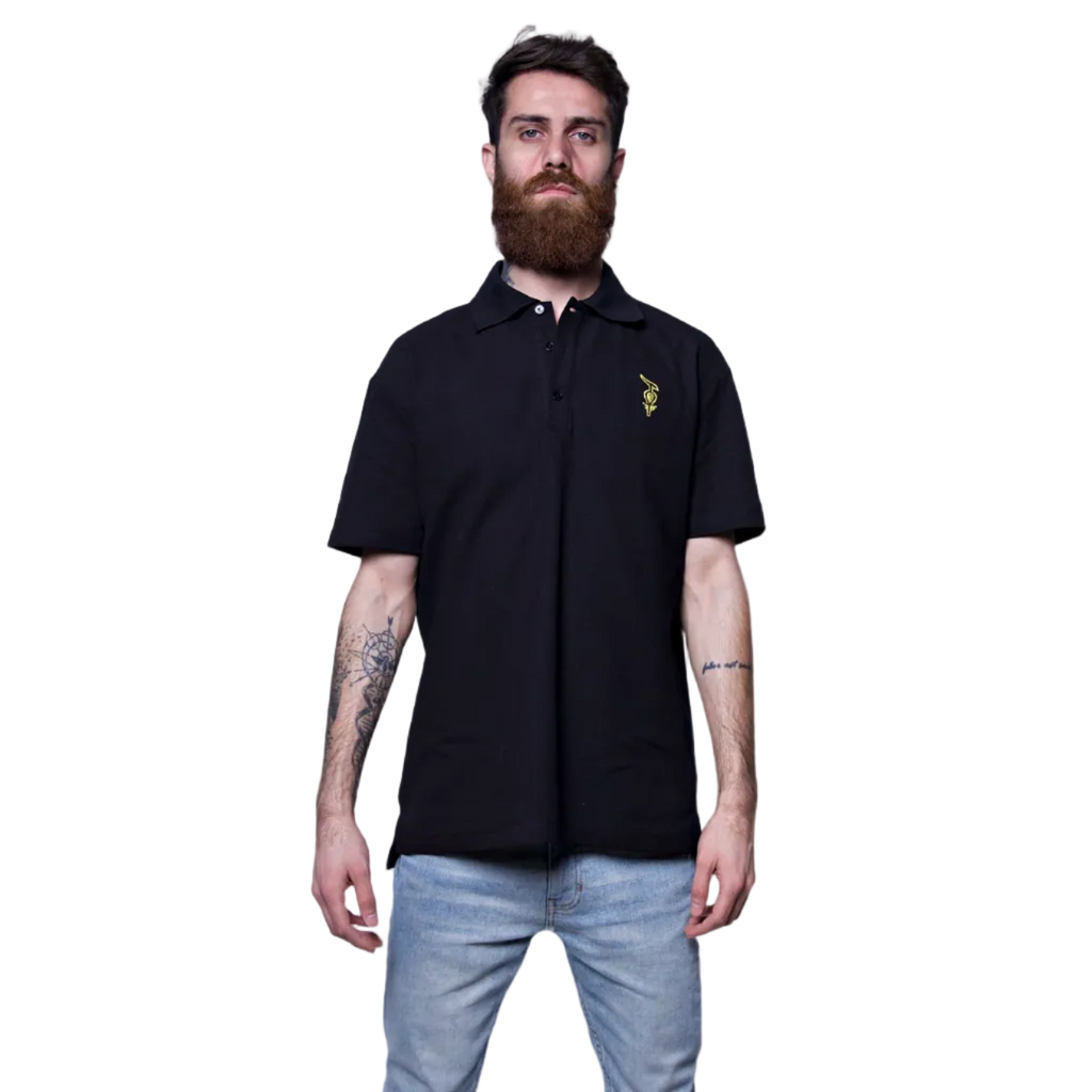 WEALTH™ Staph Knit Polo — Shadow Black