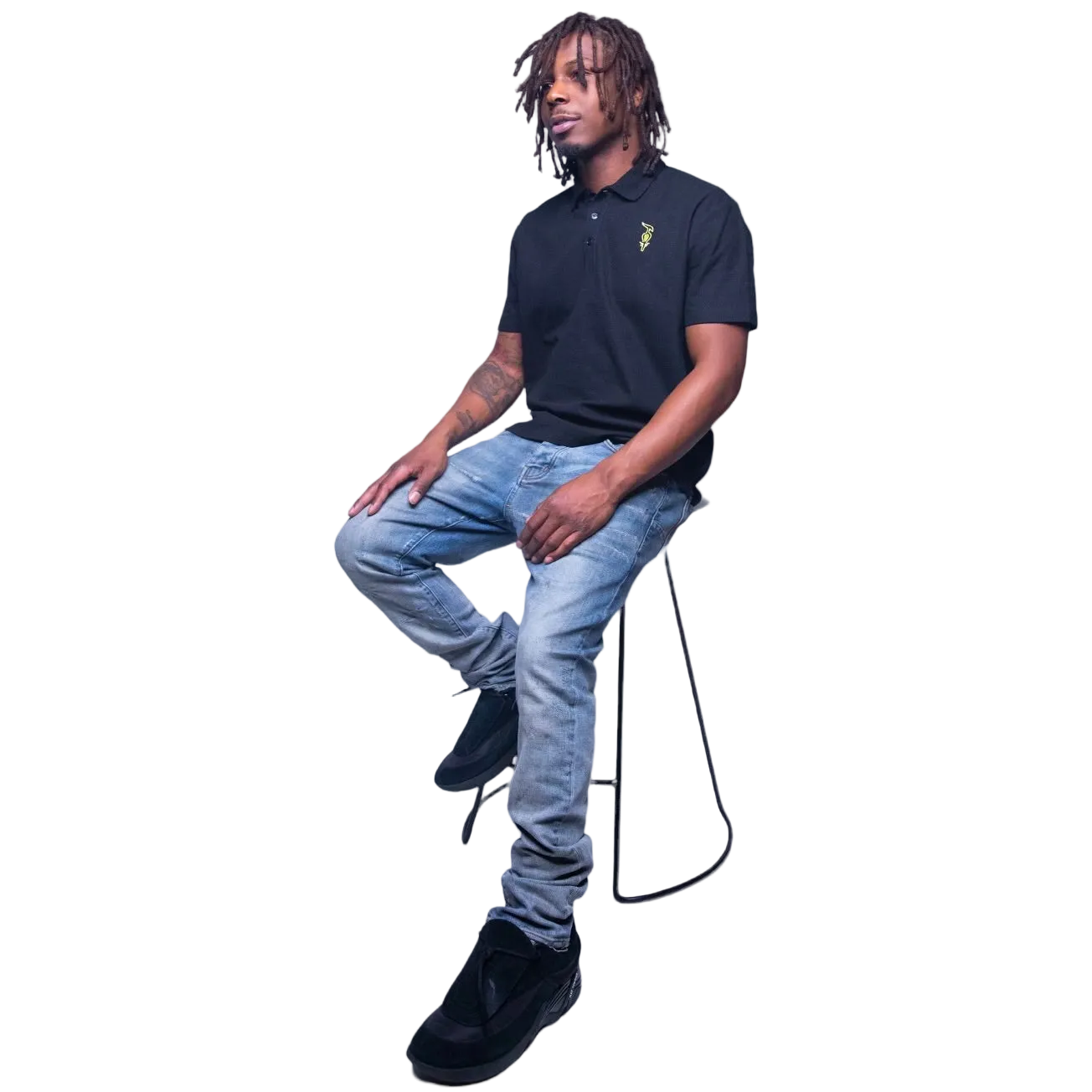 WEALTH™ Staph Knit Polo — Shadow Black