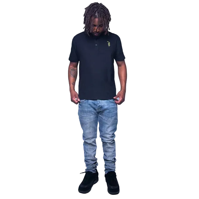 WEALTH™ Staph Knit Polo — Shadow Black