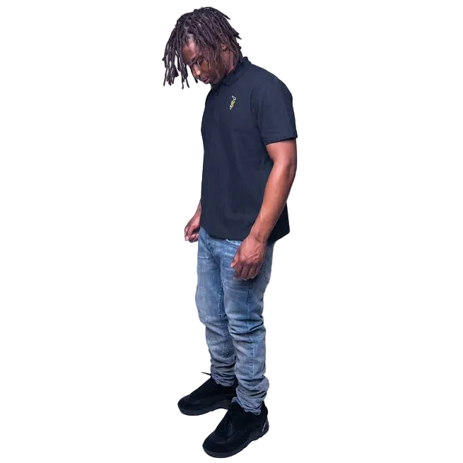 WEALTH™ Staph Knit Polo — Shadow Black