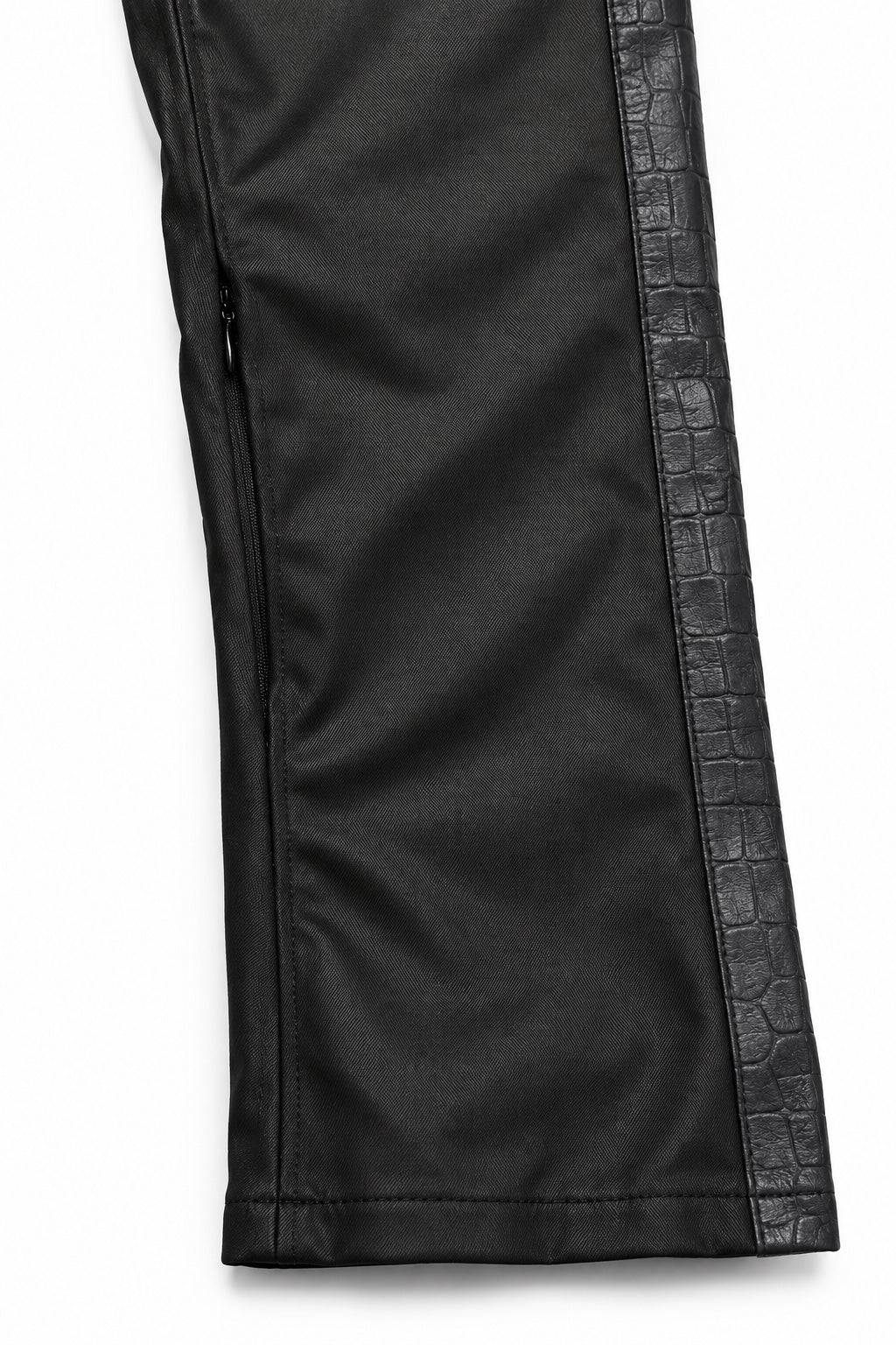 WINNIN inner-calf zipper and flat hem detail — concept mockup