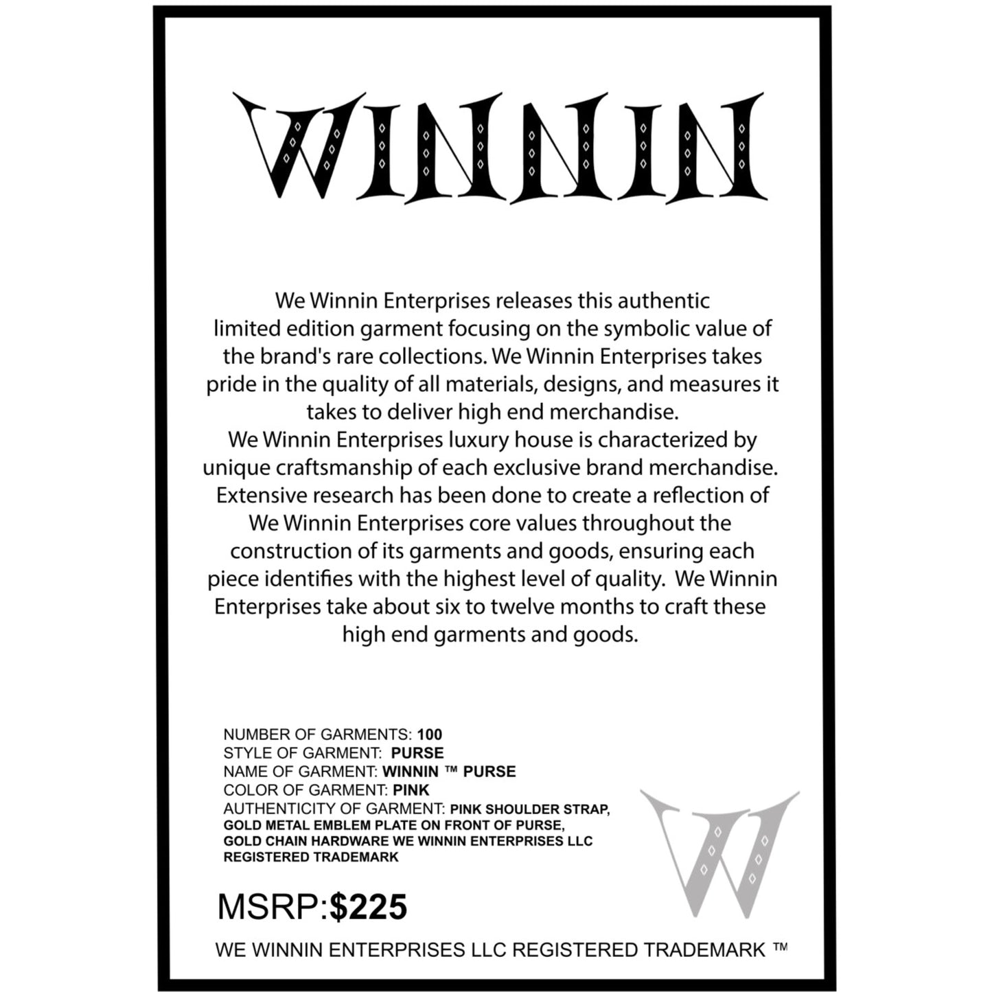 Winnin™  23rd Signature Velvet Purse