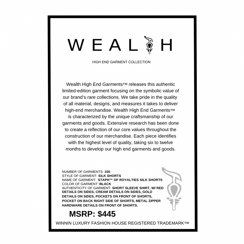 WEALTH™ Ankh Shorts — Silk