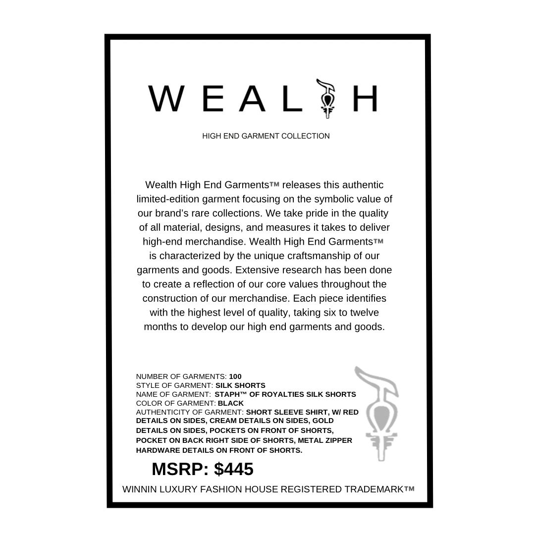 WEALTH™ Ankh Shorts — Silk